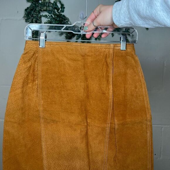 Brandon Thomas Dresses & Skirts - Brandon Thomas | women tan leather mini pencil skirt